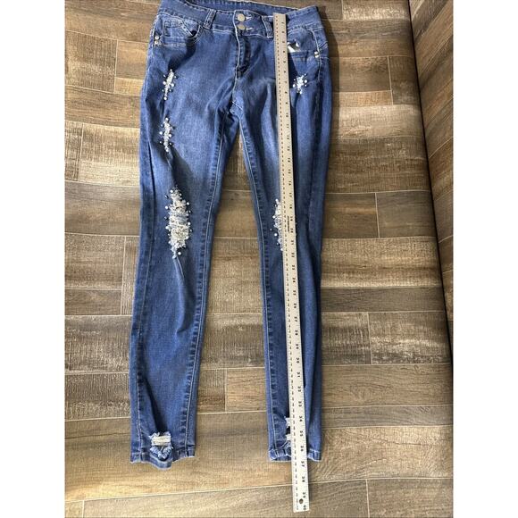 Long Collection Distressed Skinny‎ Jeans Size 11/12 - Picture 6 of 7